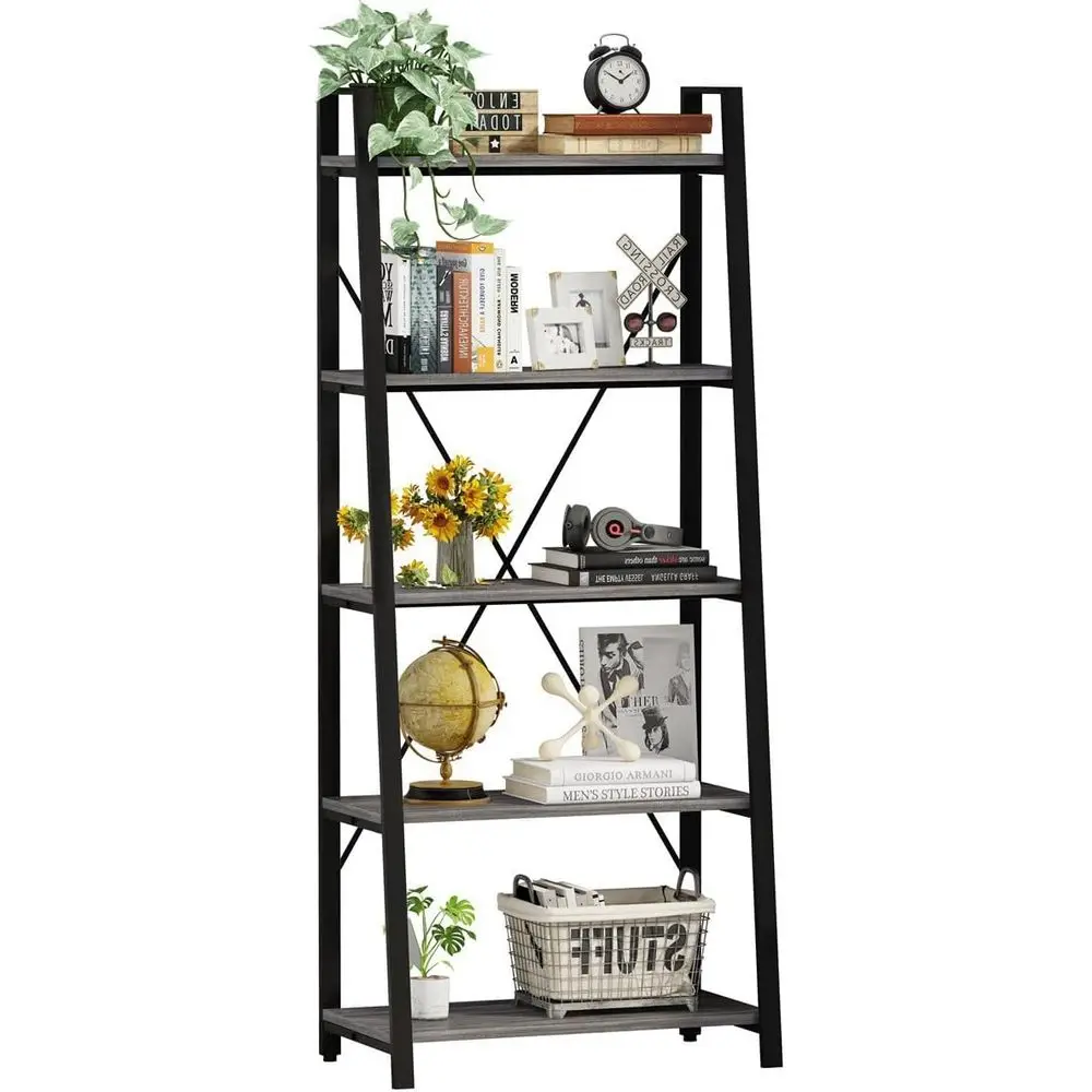Home Office Industrial Style - Estante de Livros em Escada de