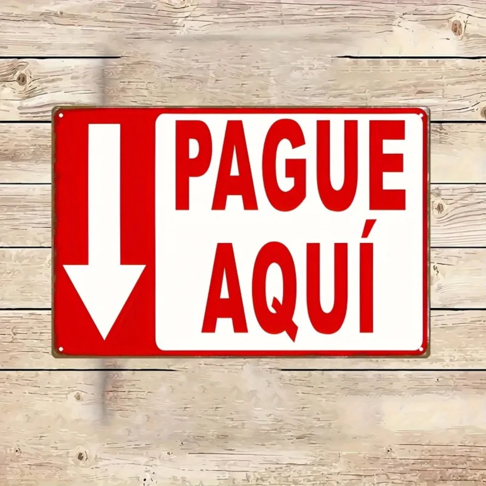 Home Office Pay - Placa de Metal Vintage Durável 'Pague