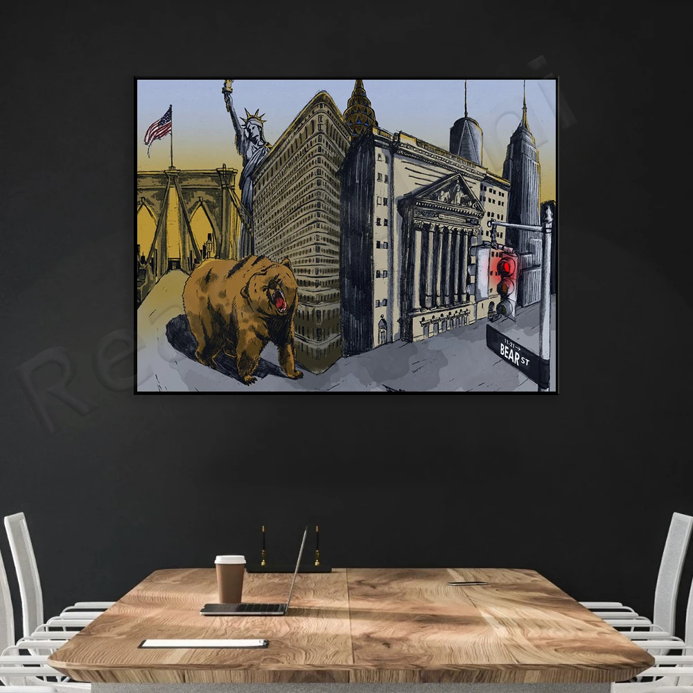 Home Office York - Obra de arte do urso |