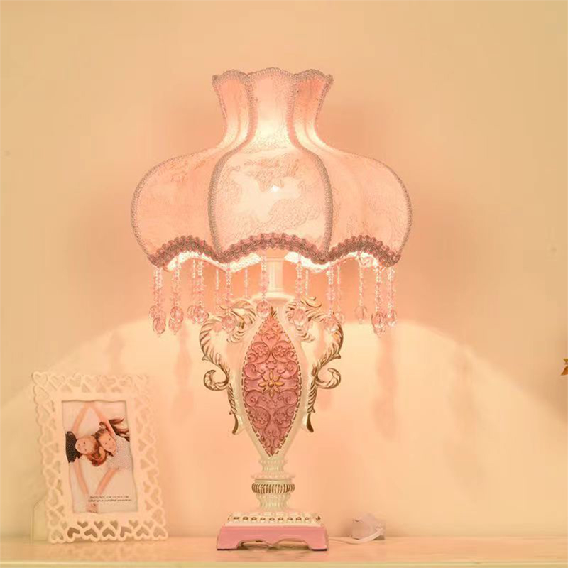 Desk Lamp Led - Luminária de Mesa Rosa Europeia Luxuosa