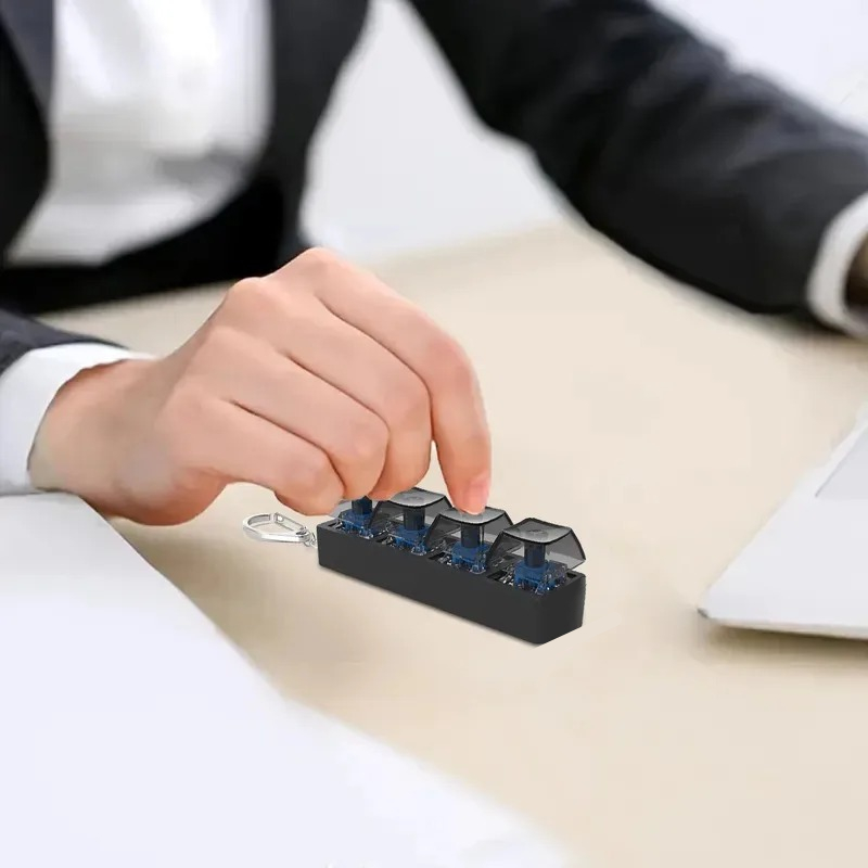 4 teclas botão de dedo brinque - Home Office Keyboard avaliação e preço