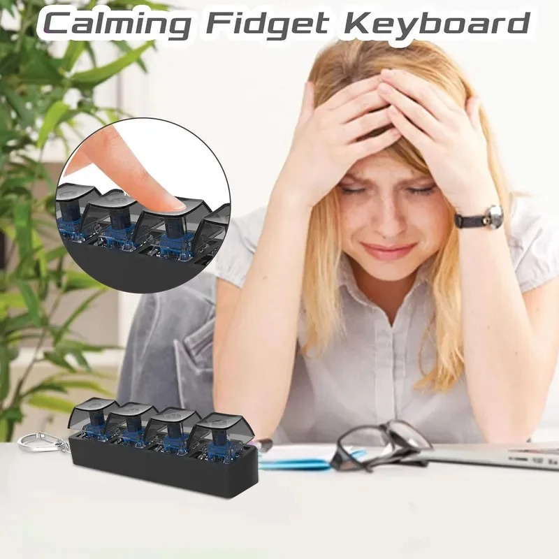 4 teclas botão de dedo brinque - Home Office Keyboard avaliação e preço