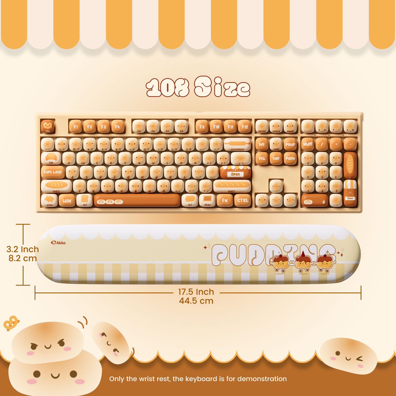 Akko pudim pães teclado almofa - Home Office Keyboard avaliação e preço