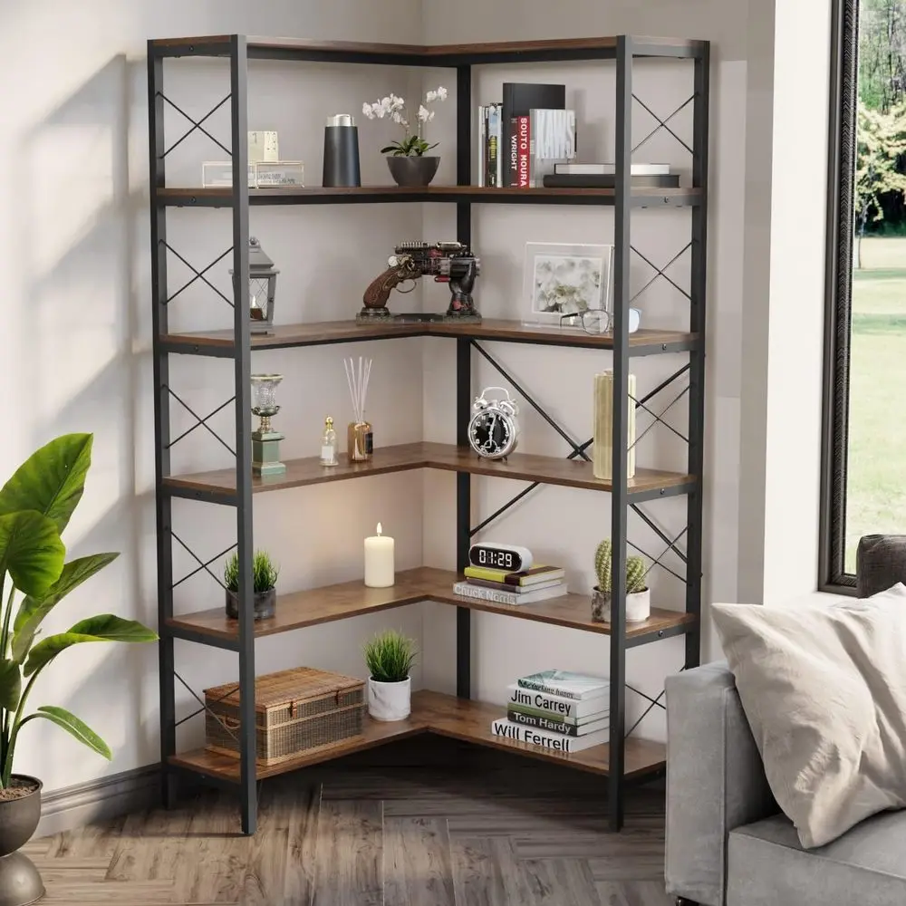 Estante Grande em L de 6 Nívei - Home Office Industrial Style avaliação e preço