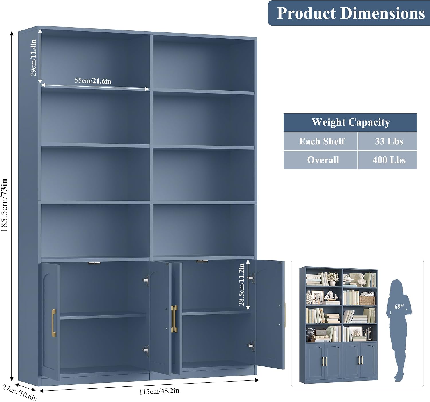 Estante Dupla com Portas, Armá - Home Office Industrial Style avaliação e preço