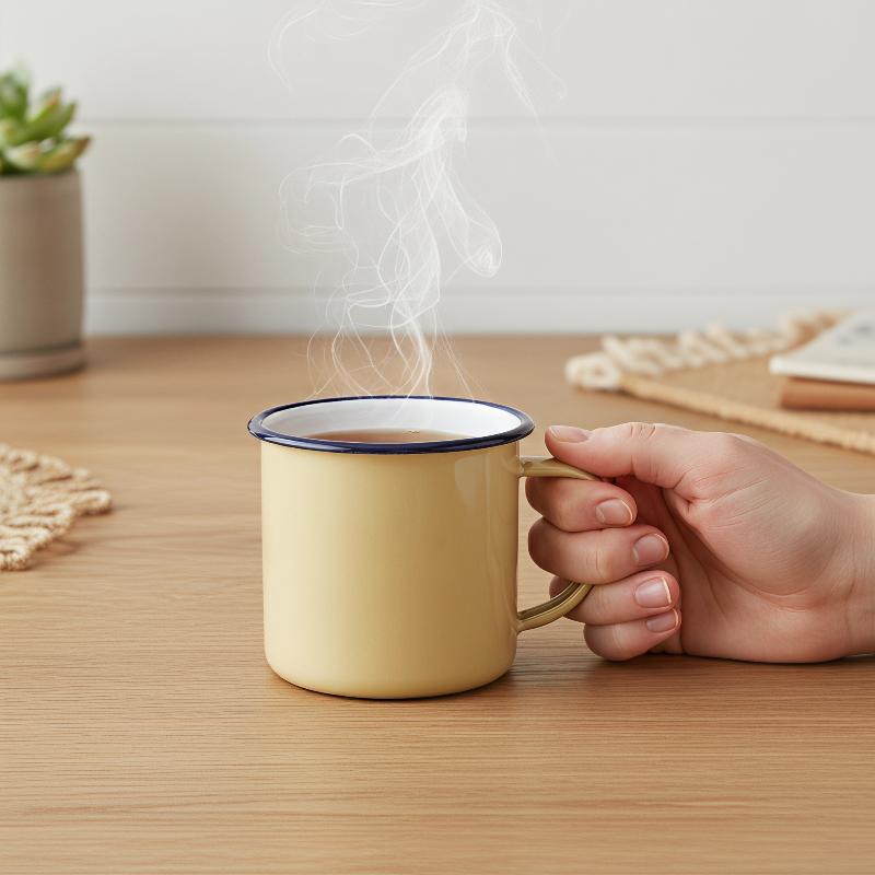 Canecas de Café Esmaltadas Inq - Home Office Logo avaliação e preço