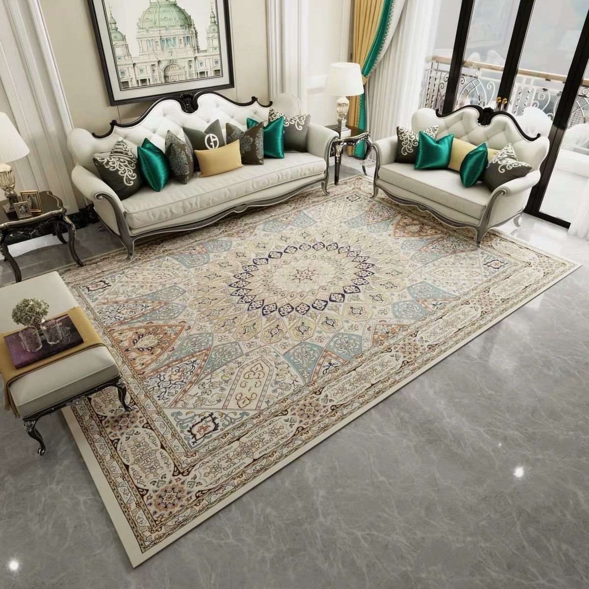 Tapete Étnico Estilo Retro Ame - Home Office Rug avaliação e preço